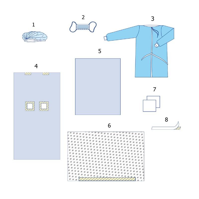 Комплект одягу та покриттів операційних для ангіографії №1/Б Taipan-Pharm стерильний